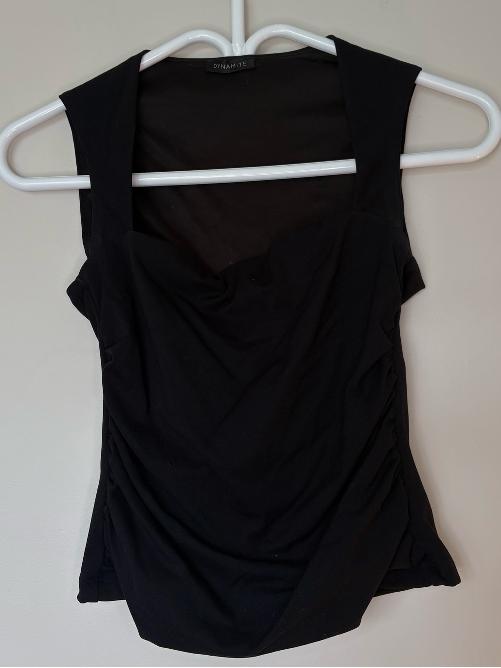 Dynamite Black Sleeveless Ruched Tank Top